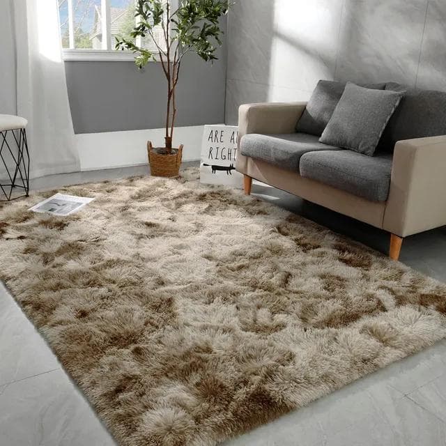 Tapete 2,00x1,50 Peludo Felpudo Sala e Quarto Bege Mesclado